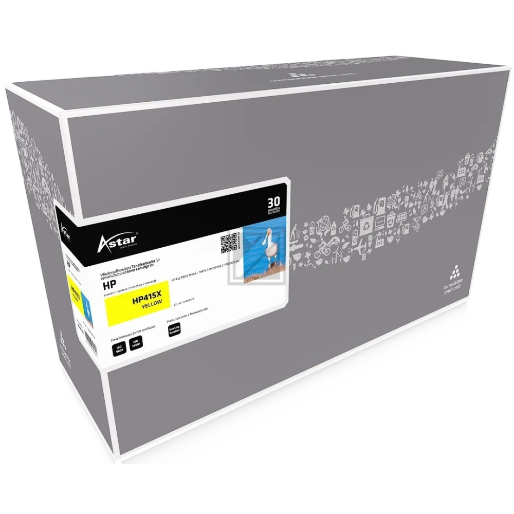 Astar Toner-Kartusche (ohne Füllstandsanzeige) gelb HC (AS20236) ersetzt 415X