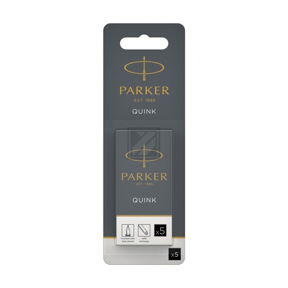 PARKER Tintenpatrone Quink 1950402 schwarz, 5 Stück