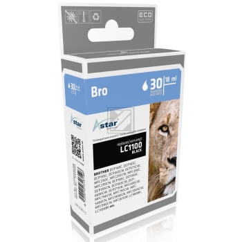 Astar Tintenpatrone schwarz (AS15980) ersetzt LC-1100BK, LC-980BK