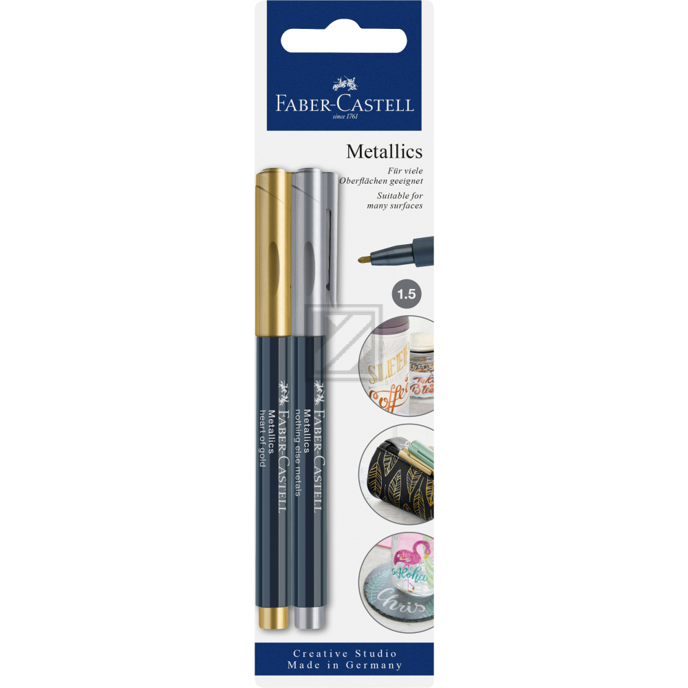 FABER-CA. Metallic Marker 1,5mm 160796 gold/silver 2 Stück