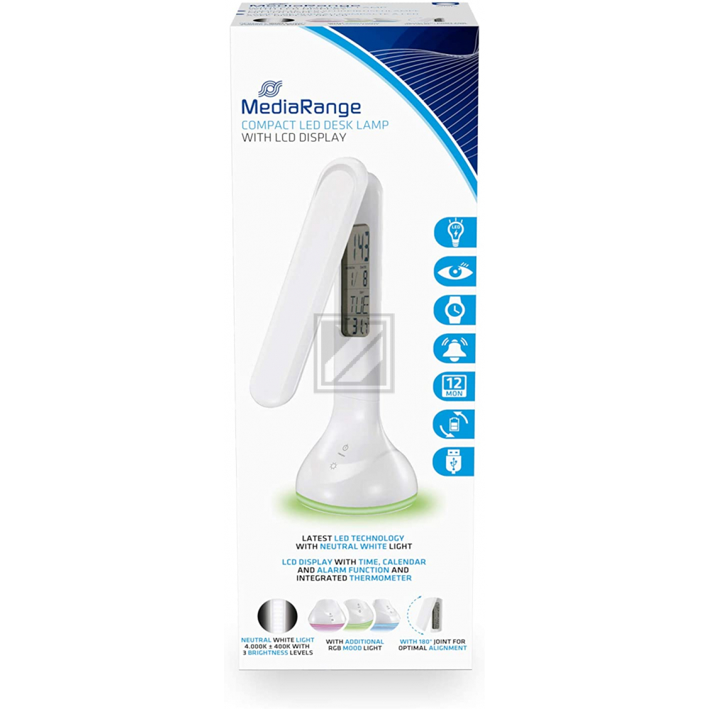 MEDIARANGE LED SCHREIBTISCHLAMPE WEISS MROS502 kompakt