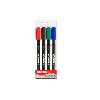 KORES K-Marker Permanent Fine M M22140 4-farbig ass./ 12 Stück