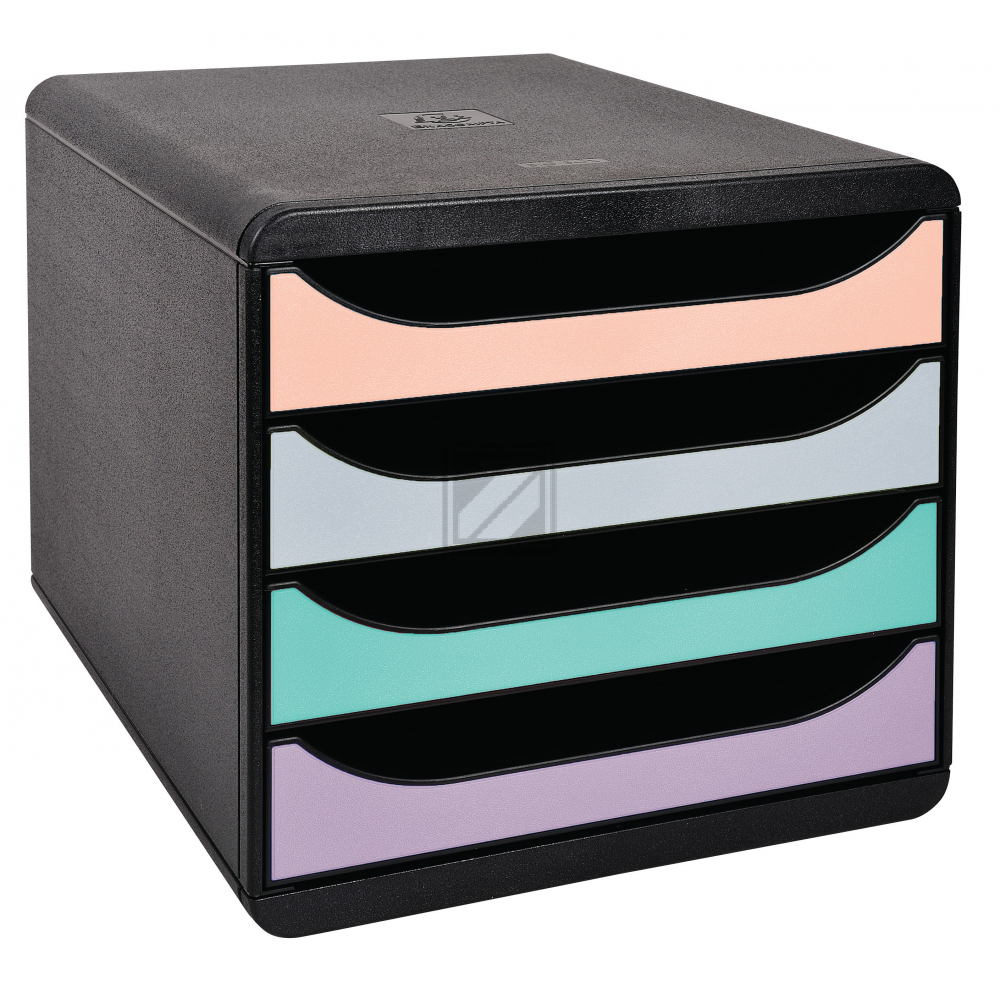 EXACOMPTA Schubladenbox Aquarel A4+ X3104296D Big Box, schwarz/glossy