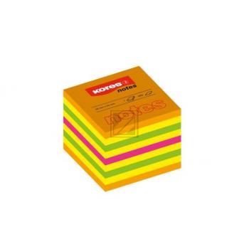 KORES Haftnotiz Würfel 50x50mm N48460 Neon 4-farbig 450 Blatt