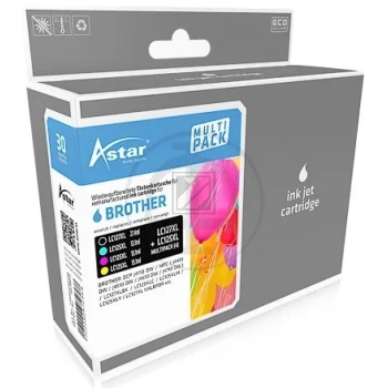 Astar Tintenpatrone gelb, magenta, schwarz, cyan HC (AS70014) ersetzt LC-127XLBK, LC-125XLC, LC-125XLY, LC-125XLM