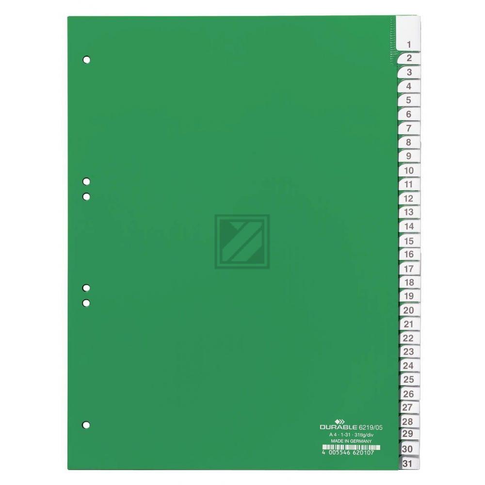 Durable Register A4 hoch PP grün 31-teilig blanko