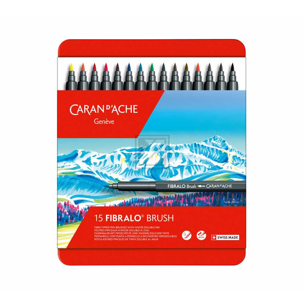 CARAN D'A Classic Fibralo Brush 0.5-5mm 186.315 15 Farben ass.