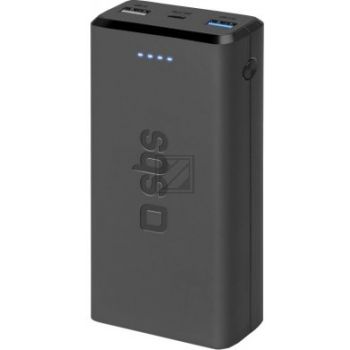 SBS Powerbank 20.000mAh 2xUSB schwarz