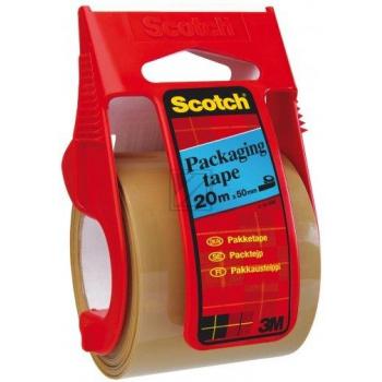 3M Scotch Paket-Klebeband Packband im Handabroller, 50 mm x 20 m