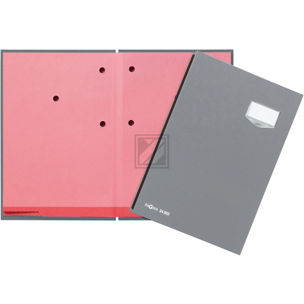 PAGNA Unterschriftsmappen DE LUXE A4 24202-06 grau, Kunststoff 20 Fächer