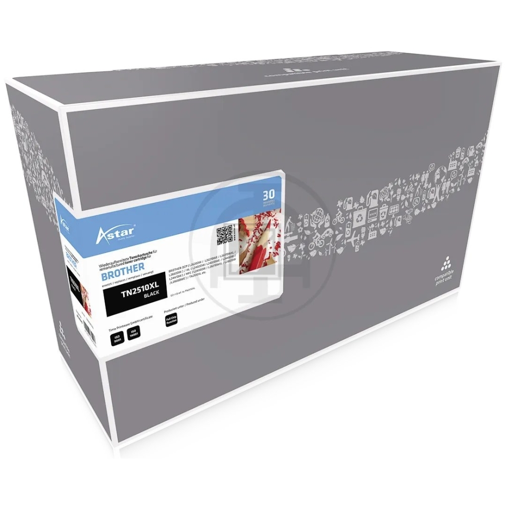 Astar Toner-Kit schwarz HC (AS20379) ersetzt TN-2510XL