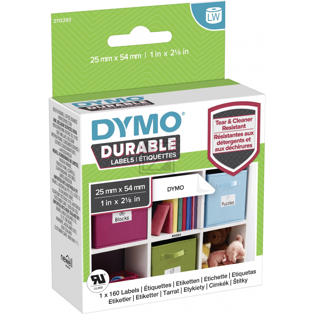 2112283 DYMO 25x54mm WEISS KUNSTSTOFF