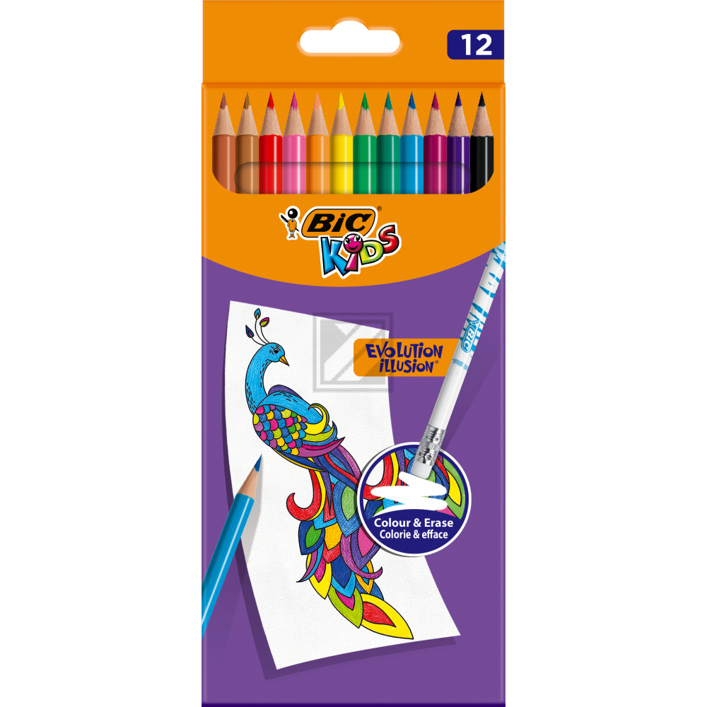BIC Farbstifte Evolution 987868 12 Stück, Farben ass.
