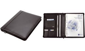 Alassio Konferenzmappe Leder schwarz A4 25 x 13 x 10 cm