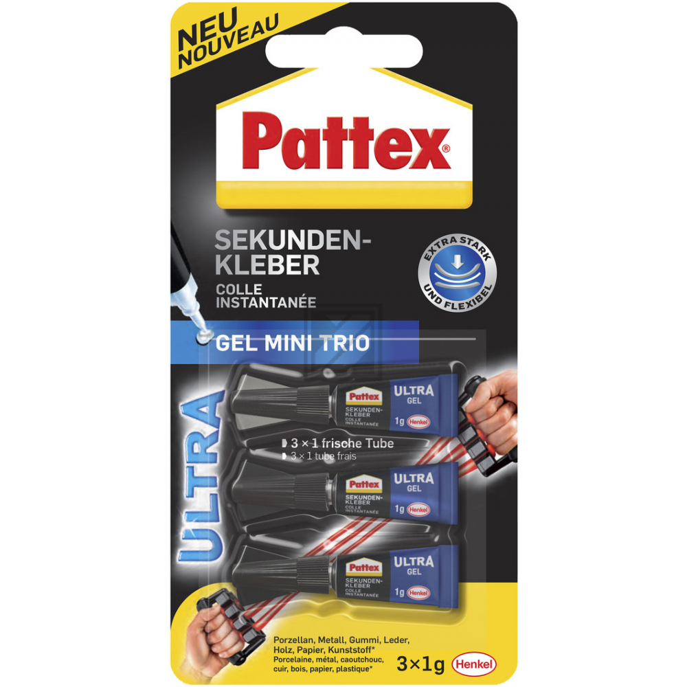 PATTEX Ultra Gel PSMG3 Mini Trio 3g