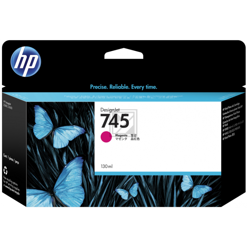 HP Tintenpatrone magenta (F9J95A, 745)