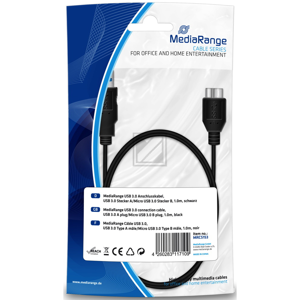 MEDIARANGE USB 3.0 ANSCHLUSSKABEL MRCS153 Micro USB 3.0 Stecker A+B