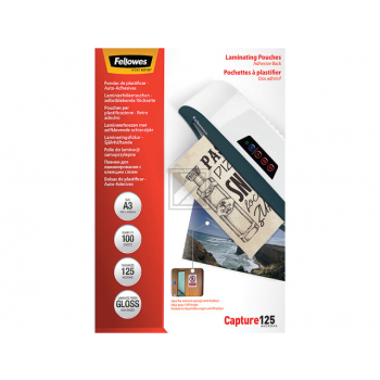 FELLOWES LAMINIERFOLIEN A3 SELBSTKLEBEND 5329001 100Blatt 128mic