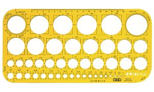 M+R Lochkreisschablone 1-36mm 85230670 gelb-transparent