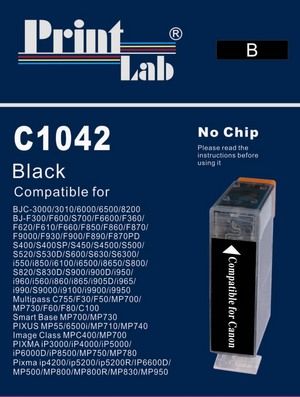 PrintLab Tintenpatrone schwarz (C1042) ersetzt BCI-3EBK