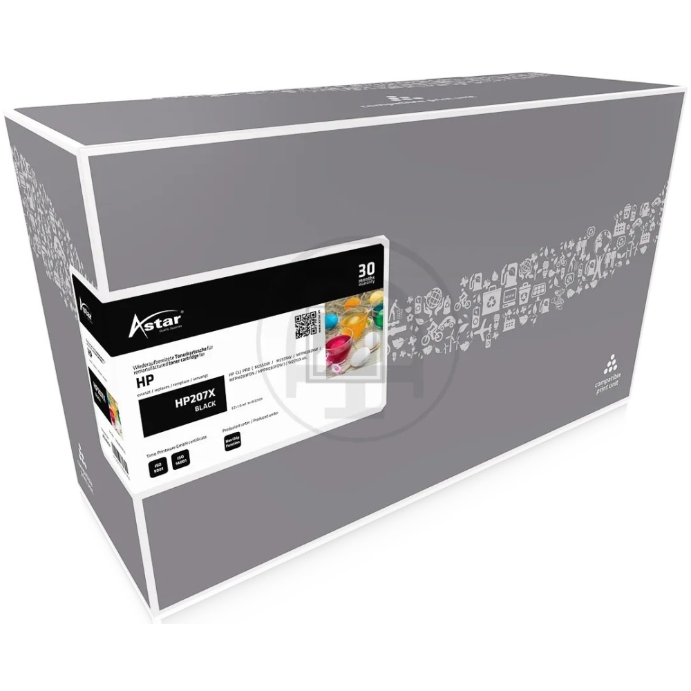 Astar Toner-Kartusche (ohne Füllstandsanzeige) schwarz HC (AS20253) ersetzt 207X