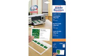 AZ Visitenkarten C32011-10 ultraweiß matt Inh.100 85 x 54 mm Avery Zweckform 200 g/qm