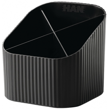 HAN Stifteköcher Re-LOOP N291490 schwarz 4 Fächer