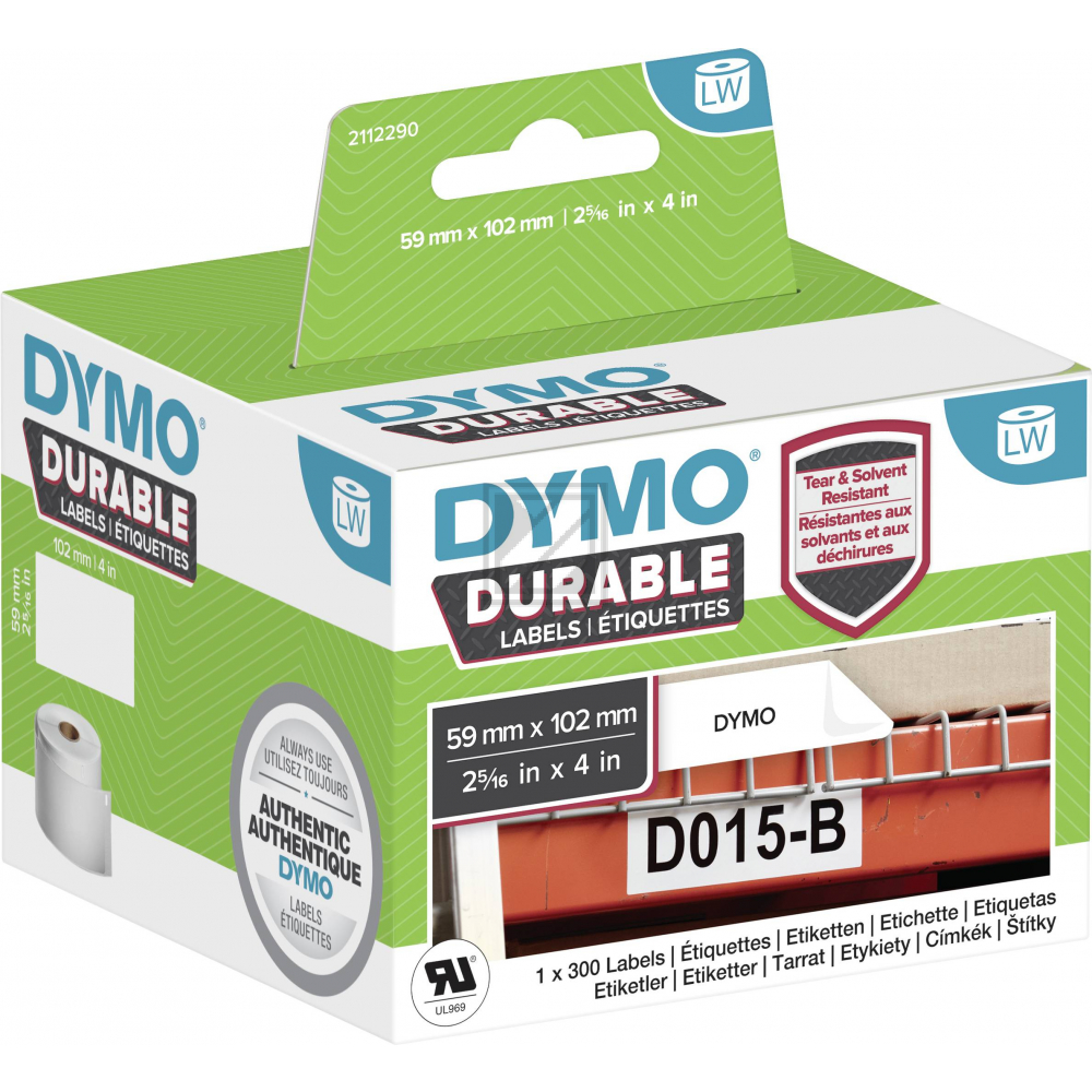 2112290 DYMO 59x102mm WEISS KUNSTSTOFF 1Rl/300Stk LW Adress-Etiketten permanent