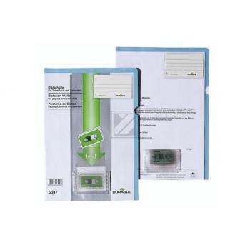 DURABLE Diktathülle A4 2347/06 mit Tasche für Kassette blau