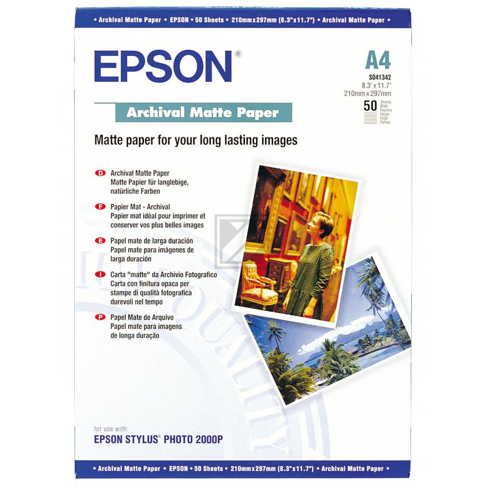 Epson Archival Matte Paper DIN A4 weiß 50 Blatt DIN A4 (C13S041342)
