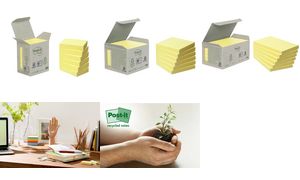 3M Post-it Haftnotizen Recycling, 76 x 127 mm, gelb