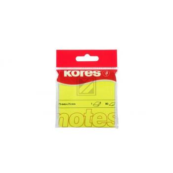 KORES NOTES 75x75mm N47076 neon-gelb/80 Blatt