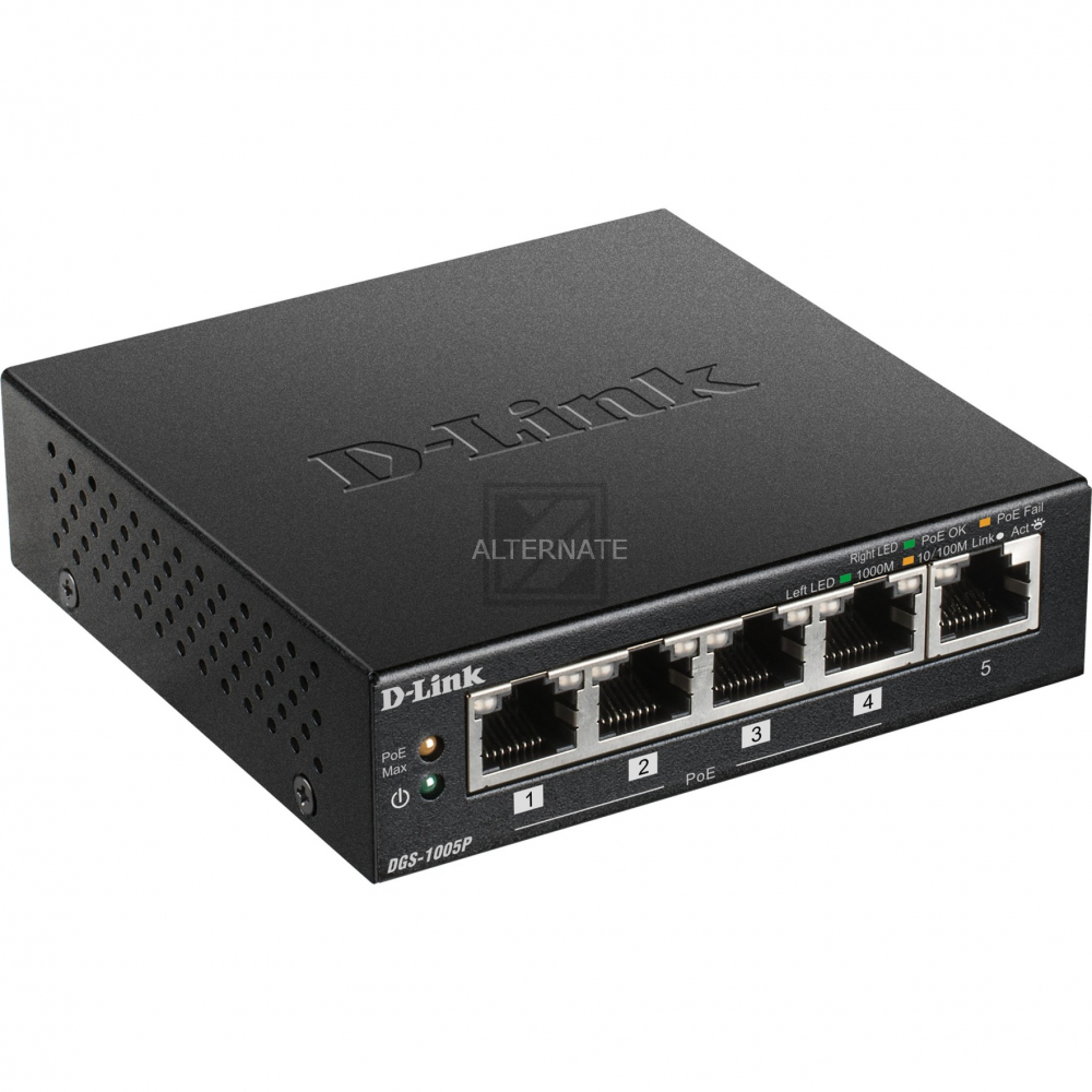 D-Link DGS-1005P 5-Port Layer2 PoE Gigabit Switch