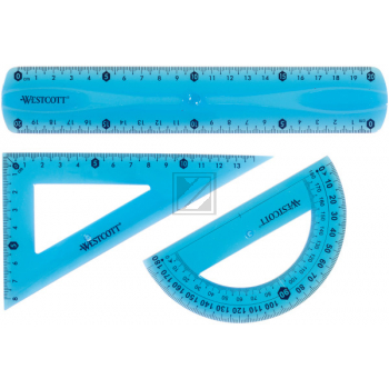 WESTCOTT Geometrie-Set Flexi E-1030100 blau/rot/grün 3-teilig