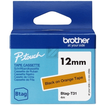 Brother Schriftbandkassette schwarz/orange (Btag-T31)