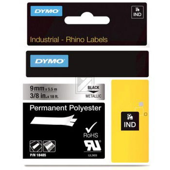 18485 DYMO ID1 9mm SCHWARZ-METALLIC