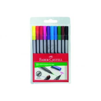 FABER-CA. Grip Finepen 0,4mm 151610 10 Farben, Etui