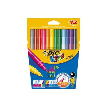 BIC Fasermaler Kid 2mm 888695 12 Farben, Etui