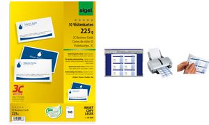 Sigel Visitenkarten 3C 85 x 55 mm hochweiß Inh.100 225 g/qm