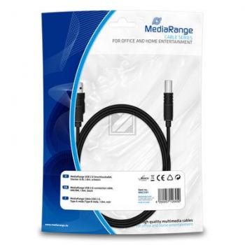 MEDIARANGE USB KABEL A/B 1.8m MRCS101 USB 2.0 schwarz