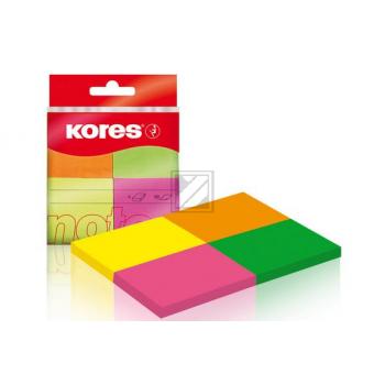 KORES PAGEMARKER 38x50mm N48450 neon 4-farbig/4x50 Blatt