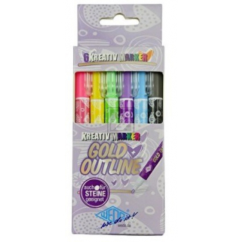 WEDO Marker Gold + Outliner 1-2mm 252700699 Set 6 Stück