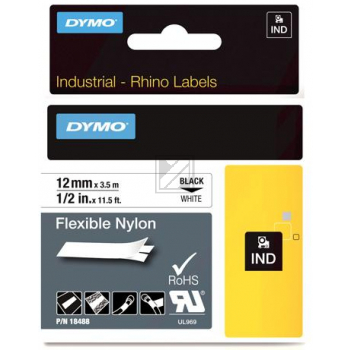 18488 DYMO ID1 12mm SCHWARZ-WEISS