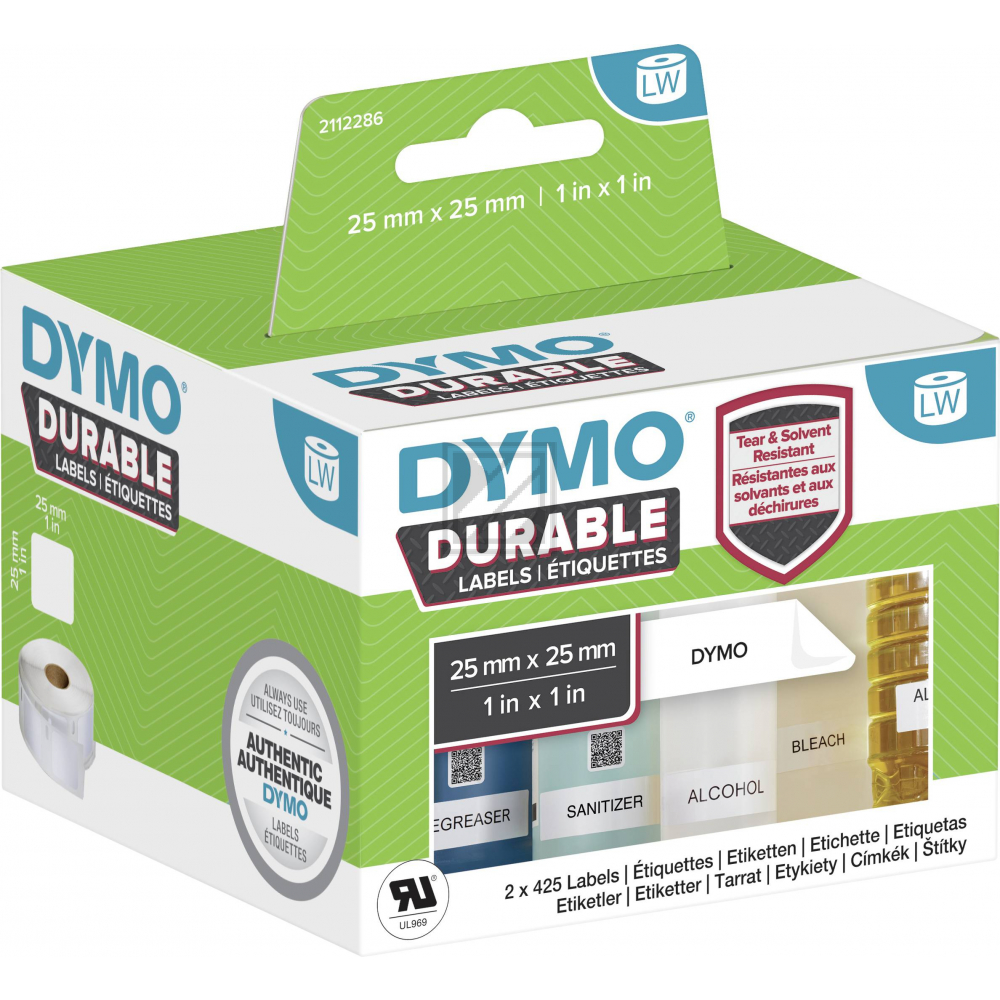 2112286 DYMO 25x25mm WEISS KUNSTSTOFF(2)