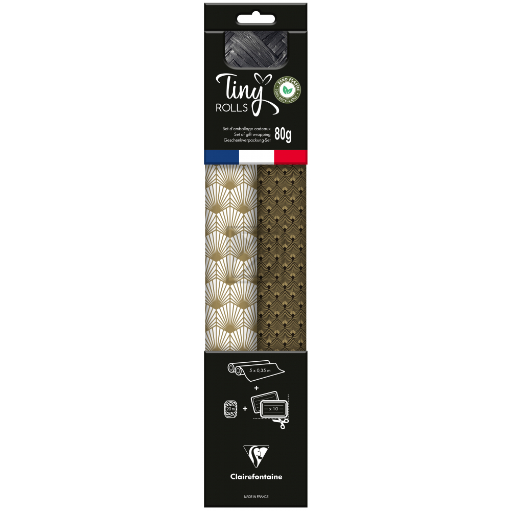 CLAIREFON Tiny Rolls Set glod/schwarz 223891C 5x0.35m inkl. Band