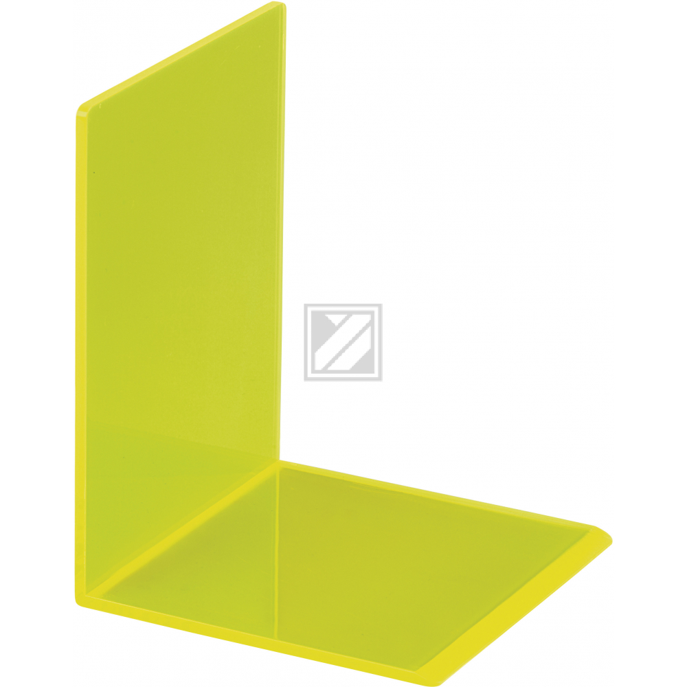 MAUL Buchstütze 10x10x13cm 3513611 transparent gelb 2 Stück