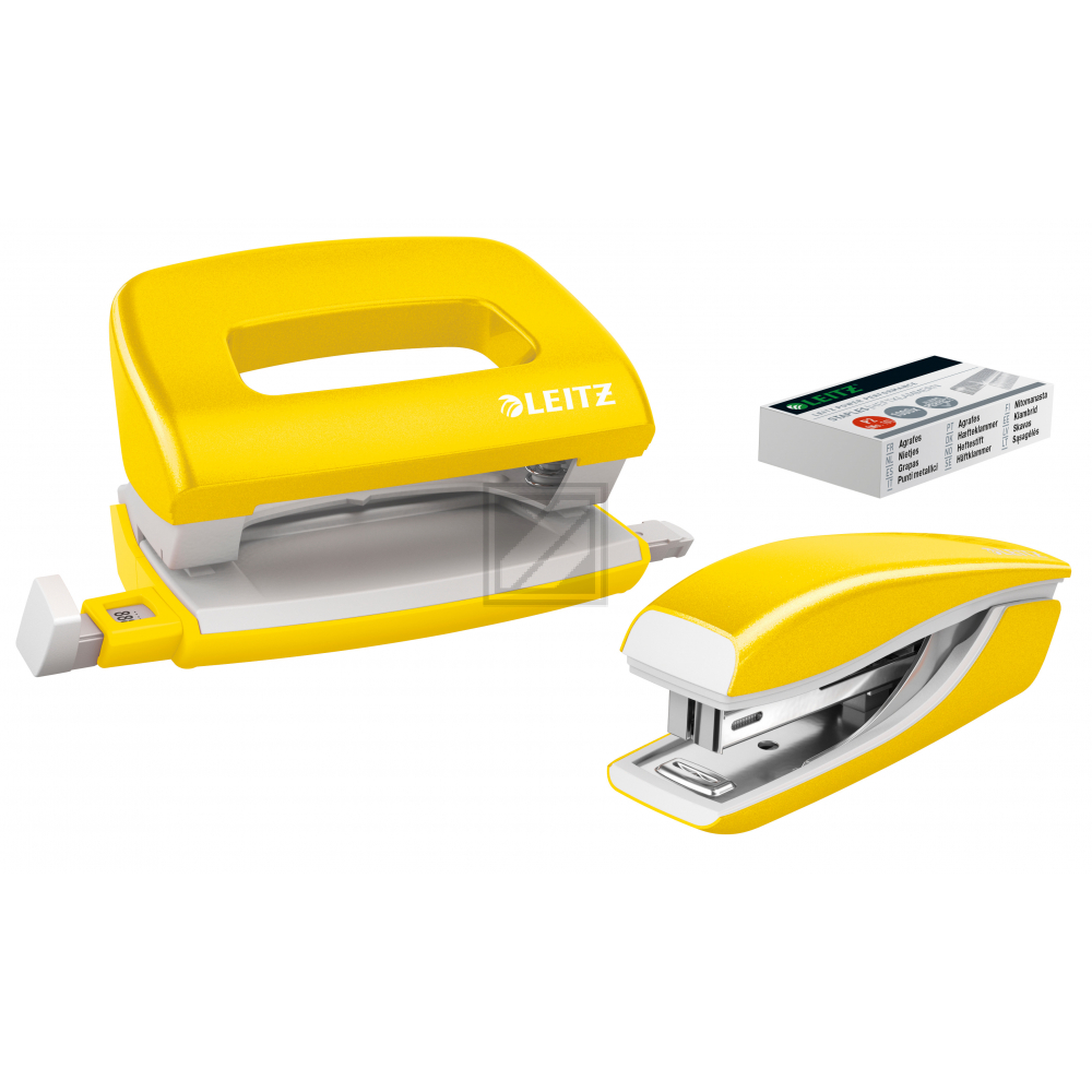 LEITZ Locher/Hefter NewNeXXt WOW 55612016 gelb Set