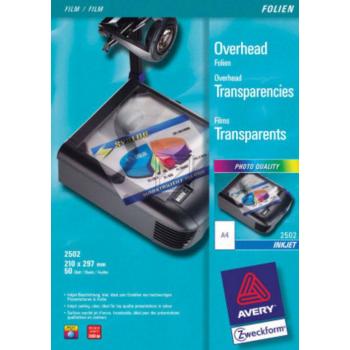 AZ Inkjetfolie 2502 A4 klar  Inh.50 Avery Zweckform