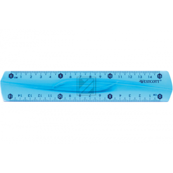 WESTCOTT Lineal, flexibel E-1022000 15cm blau/rot/grün