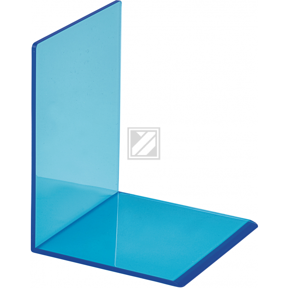 MAUL Buchstütze 10x10x13cm 3513631 transparent blau 2 Stück